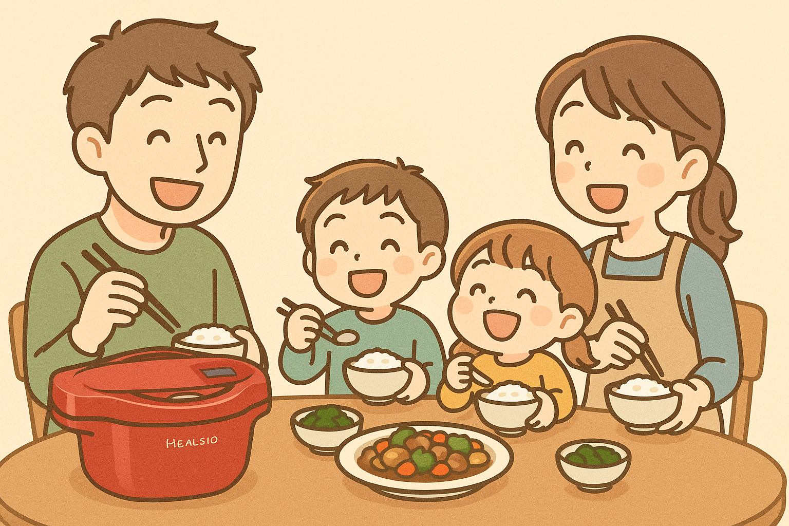 ホットクックで食卓が豊かになった子育て家庭の様子