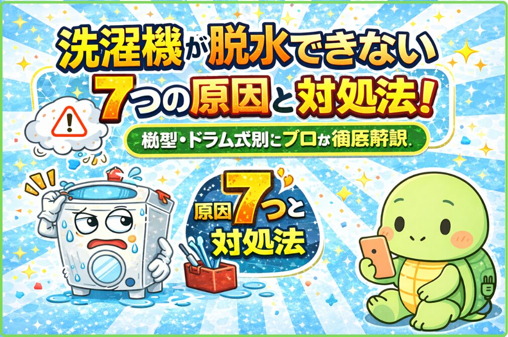 洗濯機が脱水できない7つの原因と対処法！縦型・ドラム式別にプロが徹底解説